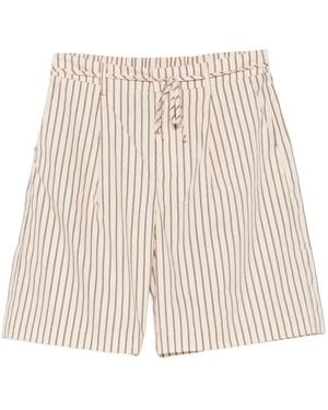 Yerse Striped Drawstring-Fastening Shorts - Natural