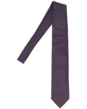 Brioni Patterned Silk Tie - Purple