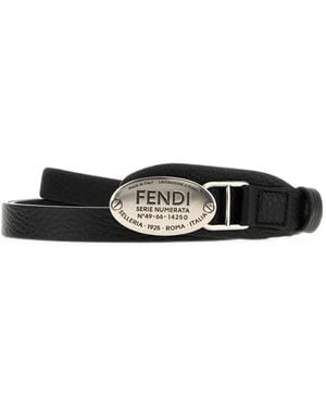 Fendi Selleria Logo-Plaque Belt - White