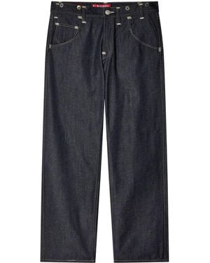 Junya Watanabe Jeans Slim Con Cuciture A Contrasto - Blu