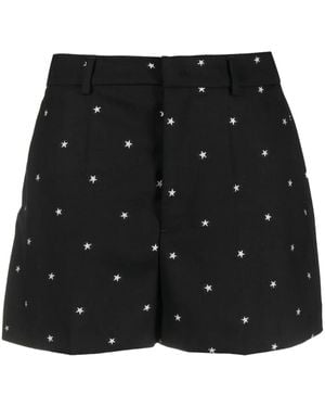 RED Valentino Star-Print Shorts - Black