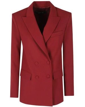 FEDERICA TOSI Double-Breasted Peak-Lapel Blazer - Red