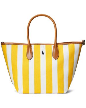 Polo Ralph Lauren Striped Canvas Tote Bag - White