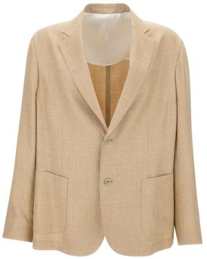 Barba Napoli Single-Breasted Blazer - Natural