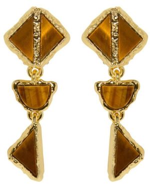 Oscar de la Renta Mixed-Stone Clip-On Earrings - Metallic