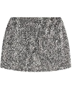 Area Minifalda Con Lentejuelas - Gris