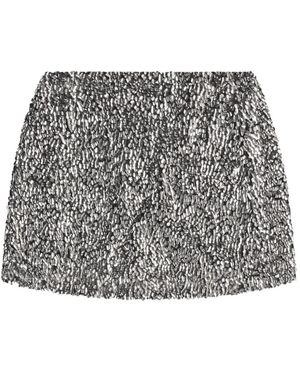 Area Crysta- Cluster Sequin Mini Skirt - Gray