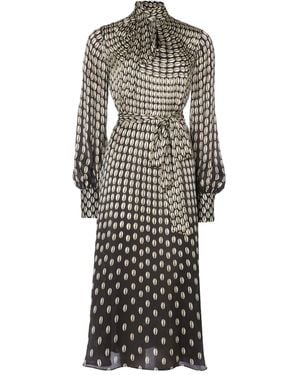 Temperley London Cowrie Print Belted Dress - Gray