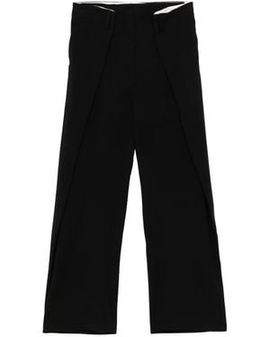 ROKH Pleated Wide-Leg Pants - Black