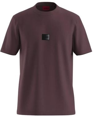HUGO Logo-Detail T-Shirt - Purple