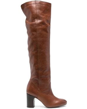 Chie Mihara 80Mm Leather Knee-High Boots - Brown