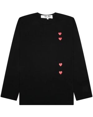 COMME DES GARÇONS PLAY Heart Detail Long Sleeve Sweater - Black