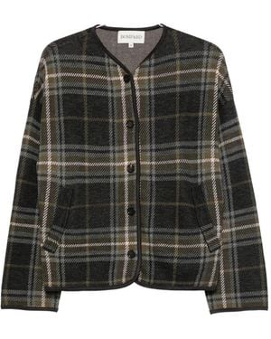 Bompard Tartan Jacquard Cardigan - Black