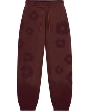 DENIM TEARS Flower-Embellishment Track Trousers - Red