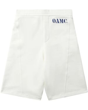 OAMC Logo-Print Cotton Track Shorts - White