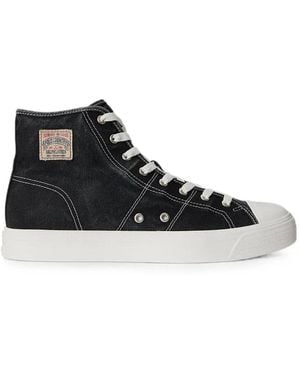Polo Ralph Lauren Logo-Patch High-Top Trainers - Black