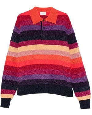 Drole de Monsieur Pull Rayé En Chenille - Red