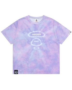 Aape By A Bathing Ape Moonface Tie-Dye T-Shirt - Blue
