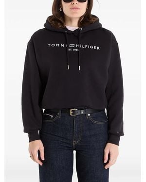 Tommy Hilfiger Logo-Print Hoodie - Black