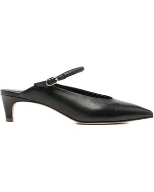 LORENA PAGGI Pointed-Toe Leather Pumps - White