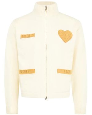 Human Made Reißverschluss-Cardigan mit Herz-Patch - Weiß