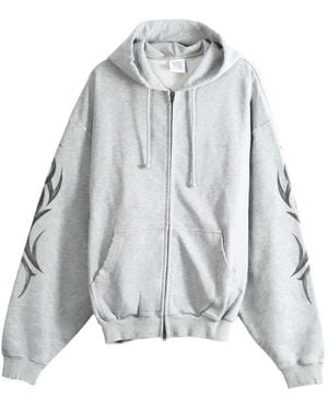 Vetements Kapuzenjacke Mit Grafischem Print - Grau