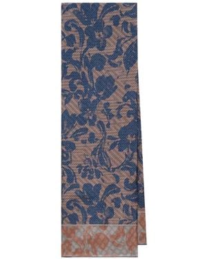 Maliparmi Seidenschal Mit Blumenprint - Blau