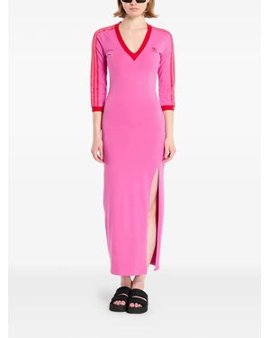 adidas 3-Stripes V-Veck Midi Dress - Pink