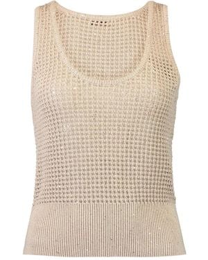 Brunello Cucinelli Scoop-Neck Top - Natural