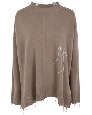 Laboratorio Capri Pullover Im Distressed-Look - Braun