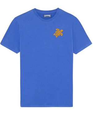 Vilebrequin T-Shirt mit Logo-Print - Blau
