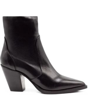 Julie Dee Botines Texan Con Puntera En Punta - Negro