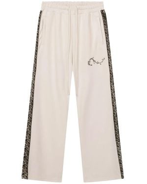 ROUGH Lace-Insert Side-Stripe Track Trousers - White