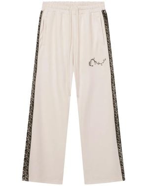 ROUGH Lace-Insert Side-Stripe Track Pants - White