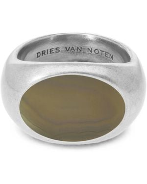 Dries Van Noten Stone Signet Ring - Grey