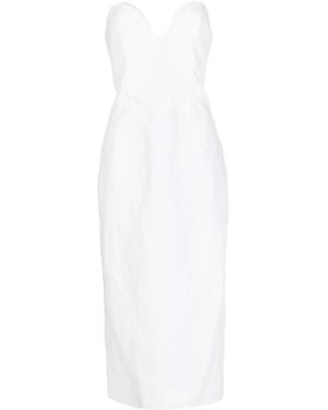 Mara Hoffman Robe-Bustier Isla À Coupe Mi-Longue - Blanc