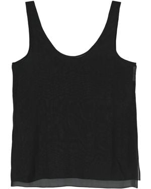 Gauchère Semi-Transparente Seidenbluse - Schwarz