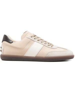 Tod's Tabs Panelled Suede Trainers - White