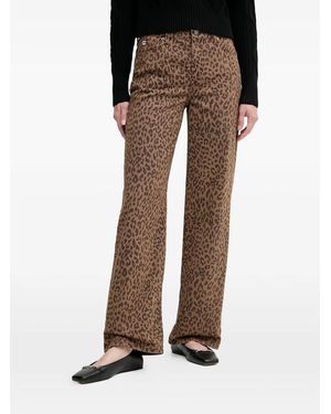 DKNY Leopard-Print Denim Jeans - Natural