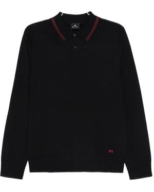 Paul Smith Logo-Embroidered Polo Shirt - Black