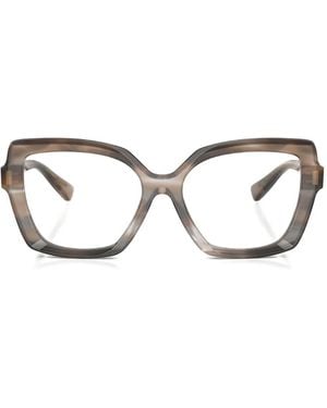 Dolce & Gabbana Lunettes De Vue À Monture Géométrique - Gris