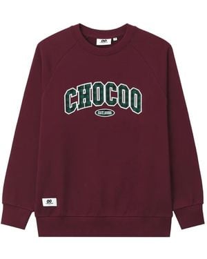 Chocoolate Logo-Appliqué Raglan-Sleeve Hoodie - Red