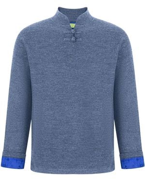 Shanghai Tang Silk-Lined Jumper - Blue