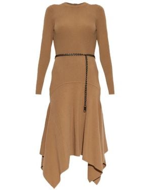 MICHAEL Michael Kors Wool Dress With An Asymmetrical Cut - Natural