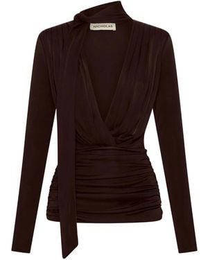 Nicholas Marina Draped Top - Brown