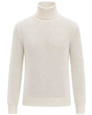 Roberto Collina Roll-Neck Ribbed-Trim Sweater - White
