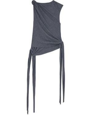 Ganni Haut À Nœud Et Design Dans Manches - Blue