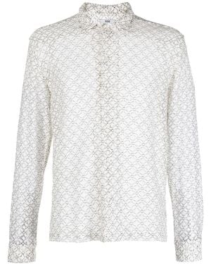 Bode Floral-Lace Long-Sleeve Shirt - White