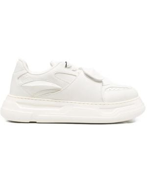 Emporio Armani Platform-Sole Trainers - White