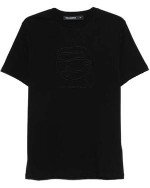 KARL LAGERFELD Logo-Motif T-Shirt - Black